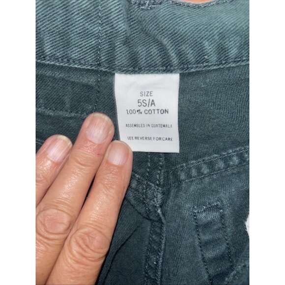 VTG 90s Paris Sport Club Denim Jeans Dark Forest Green - Tapered Leg - 5 Short - Picture 7 of 12
